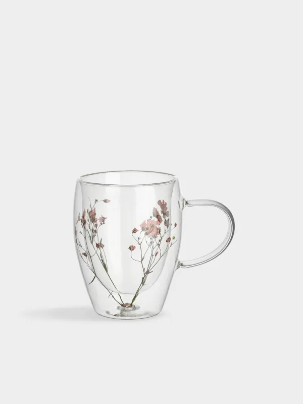 Кружка, 350 мл, стекло Б, с сухоцветами внутри, Air decor, image-0