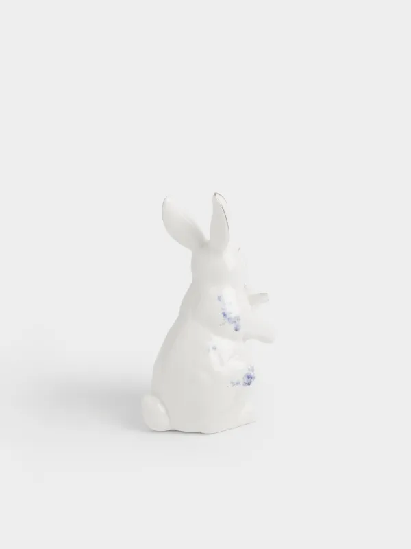 Статуэтка, 14 см, фарфор P, бело-золотистая, Кролик с цветком, Tradition Easter, image-2