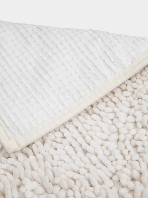 Коврик, 50х80 см, противоскользящий, полиэстер, молочный, Fluff, image-2