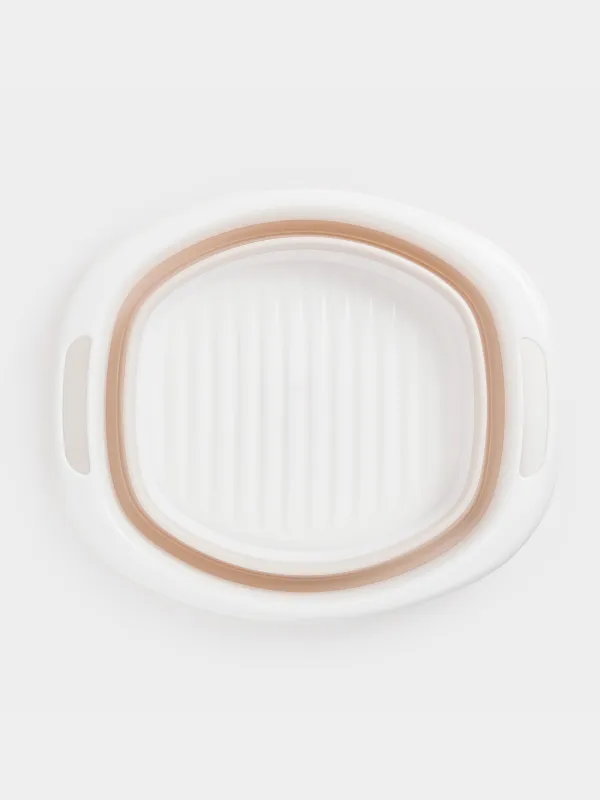 Таз складной, 5 л, ребристое дно, пластик/резина, бежево-розовый, Foldaway, image-6