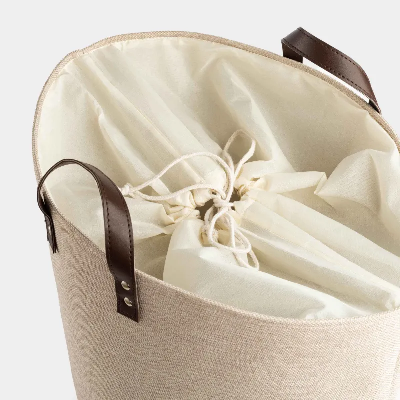 Сумка для хранения белья, 30x30x50 см, с ручками, полиэстер, бежевая, Laundry, image-4