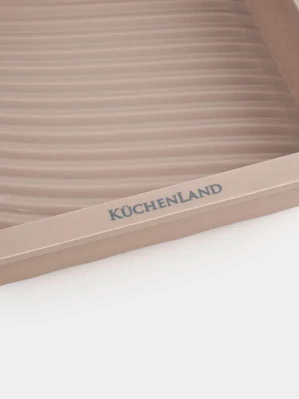 Форма для выпечки, 22x18 см, с ручками, силикон, квадратная, серо-коричневая, Bakery, image-2