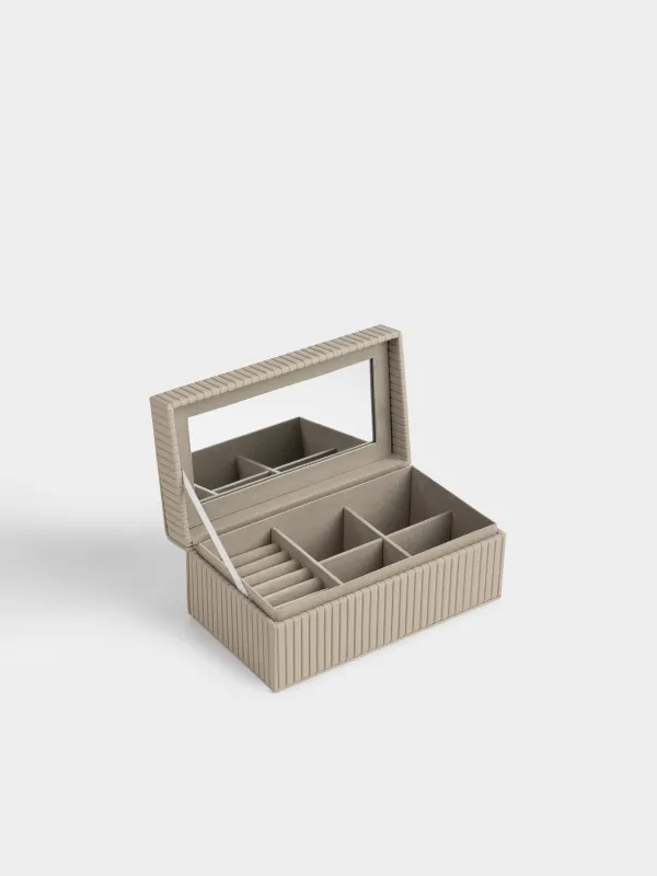 Шкатулка для украшений, 22х12 см, искусственная кожа/МДФ, бежевая, Premiere one, image-2