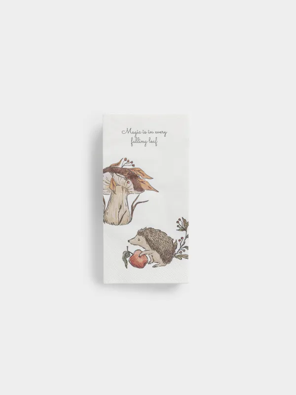 Салфетки бумажные, 33х33 см, 20 шт, Гриб и еж, Forest hedgehog, image-0