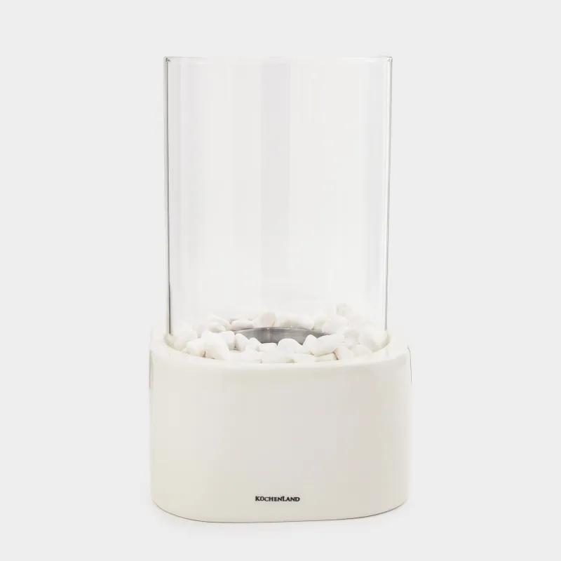 Биокамин, 27х16 см, керамика/стекло, молочный, Колба, Fireplace, image-0