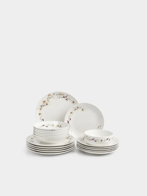 Сервиз обеденный, фарфор N, белый, Floweri, image-0