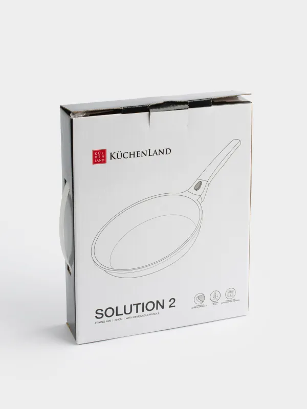 Сковорода, 20 см, съемная ручка, с покрытием, алюминий, Solution 2, image-8