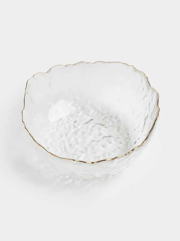 Салатник, 17х7 см, 700 мл, стекло, с золотистым кантом, Nautilus gold, image-1