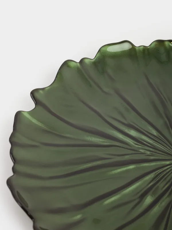 Тарелка обеденная, 28 см, стекло, зеленая, Verge, image-5