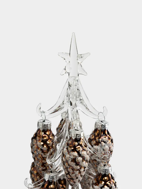 Статуэтка, 20 см, с подвесками, Ель с шишками, Christmas vitreous, image-2