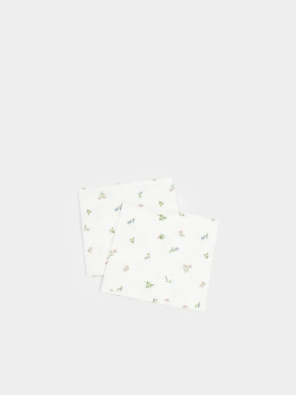 Салфетки бумажные, 21х21 см, 20 шт, квадратные, белые, Нежные цветы, El floria, image-3