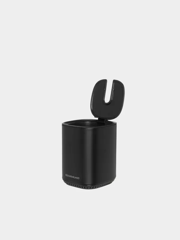 Ерш туалетный, с автоматической подставкой, Total black, image-1