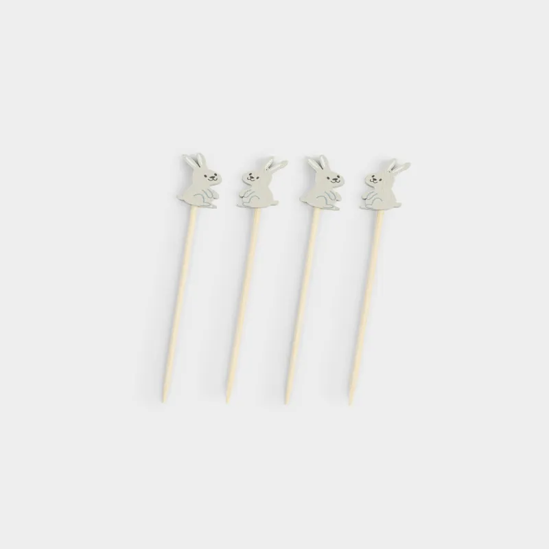 Шпажка для канапе, 9 см, 20 шт, бамбук, серая, Кролики, Elegant details