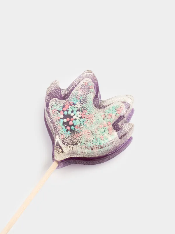 Леденец, 30 гр, погремушка, на палочке, изомальт, фиолетовый, Ирис, Sweet life, image-4