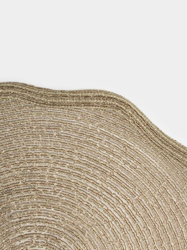 Салфетка под приборы, 38 см, полиэстер, фигурная, золотистая, Rotary shine, image-4