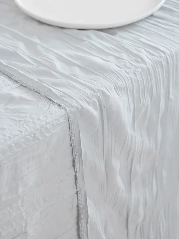 Дорожка настольная, 40х160 см, полиэстер, светло-серая, Мятый эффект, Dented, image-3