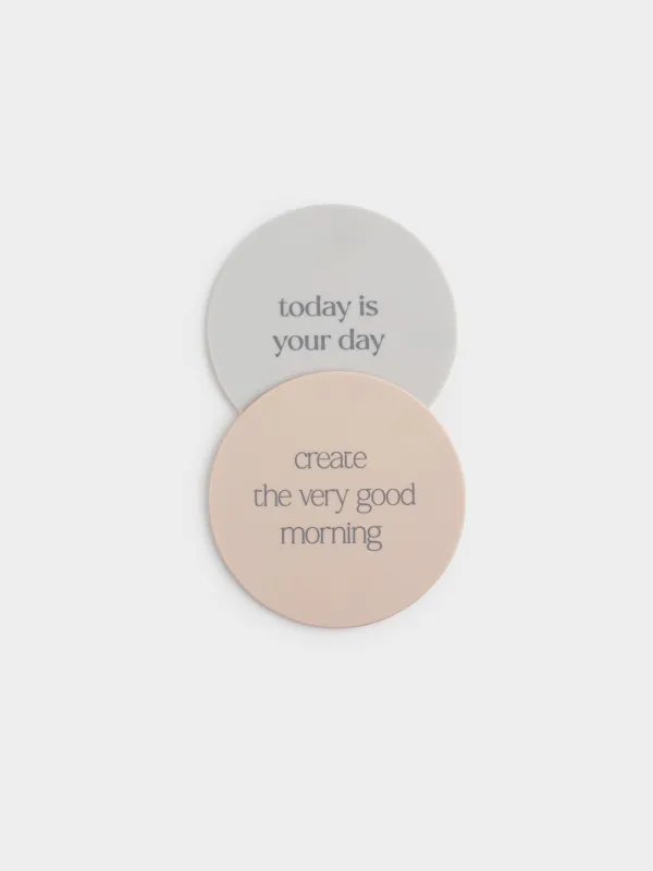 Подставка под кружку, 2 шт, Good morning, Scroll, image-3
