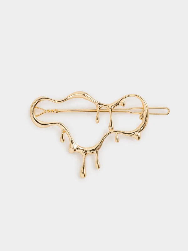 Заколка, 9 см, металл, золотистая, Jewelry, image-0