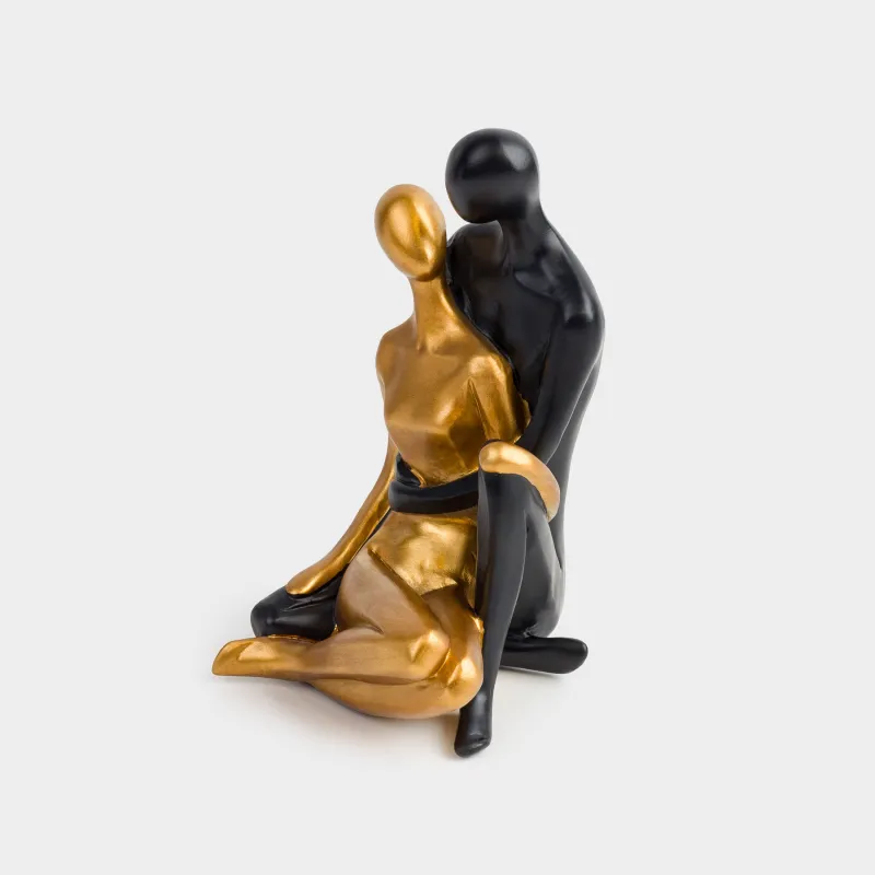 Статуэтка, 20 см, полирезин, черно-золотистая, Силуэты, Two faces, image-2