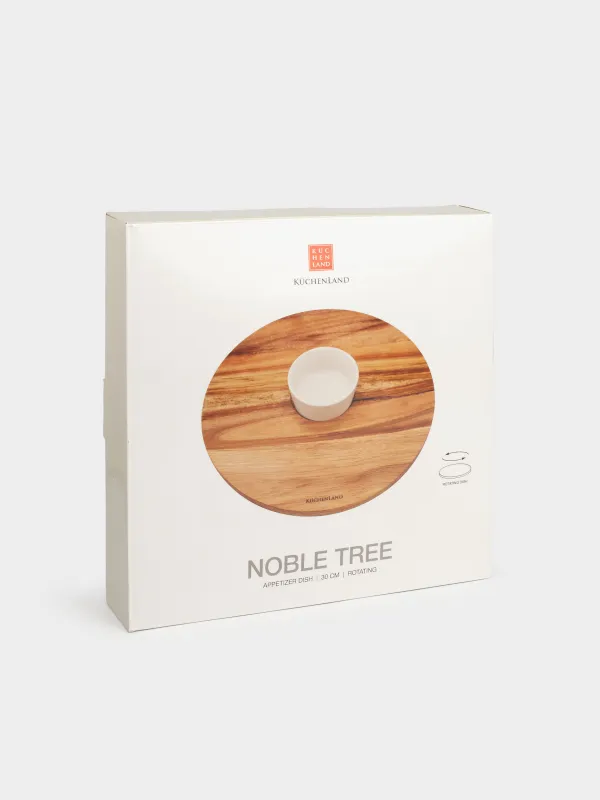 Блюдо для закусок, 30 см, с пиалой, вращающееся, дерево/фарфор P, Noble tree, image-7