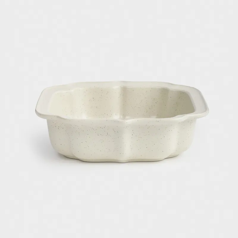 Форма для запекания, 22х20x6 см, керамика, фигурная, молочная, Speckled black