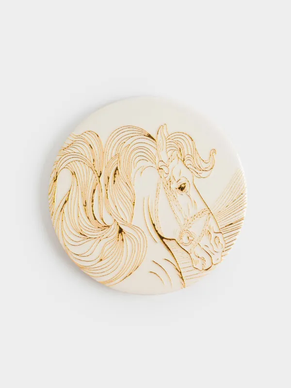 Подставка под кружку, Золотистая лошадь, Horse gold, image-0