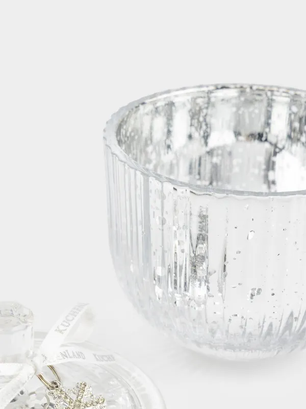 Емкость для хранения, 9х11 см, 220 мл, с подвеской, стекло, серебристая, Снежинка, Patina, image-2