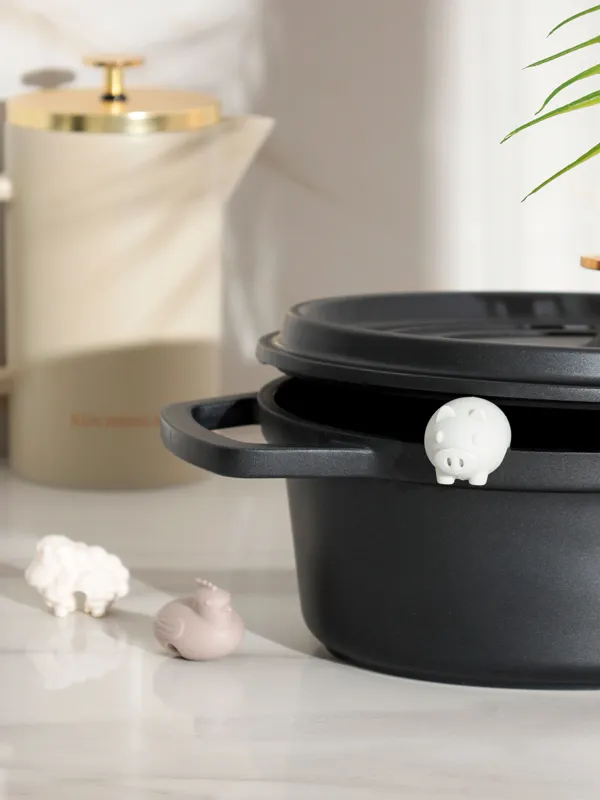 Держатель для крышки кастрюли, 3 шт, силикон, микс, Животные, Soft kitchen, image-3