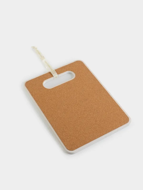 Подставка под горячее, 18х24 см, керамика/пробка, прямоугольная, Лошадь и дома, Snow sparks, image-2