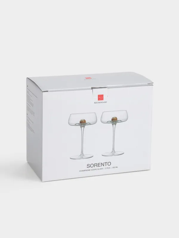 Бокал-креманка для шампанского, 250 мл, 2 шт, кристальное стекло, Янтарный шар, Sorento globular, image-5