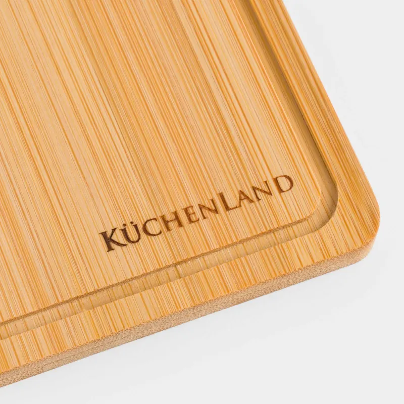 Набор для сыра, 3 пр, доска-блюдо с ручкой, сталь/бамбук/пластик, Cheese, image-3