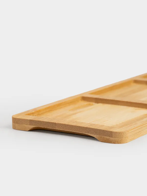 Набор для закусок, 3 пр, на подставке, керамика/бамбук, Квадратные пиалы, Bamboo, image-4