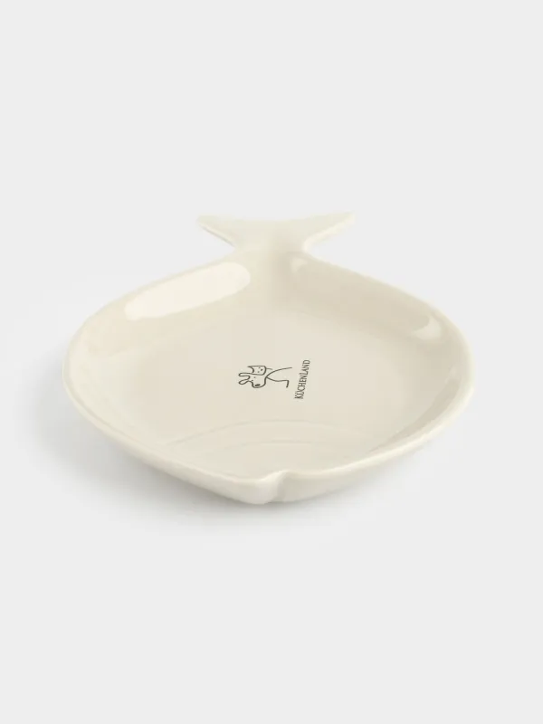 Миска для животных, 18х14 см, 100 мл, плоская, керамика D, серая, Рыба, Whiskers, image-3