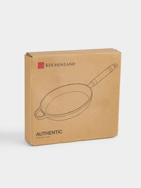 Сковорода, 24 см, чугун/дерево, черная, Authentic, image-7