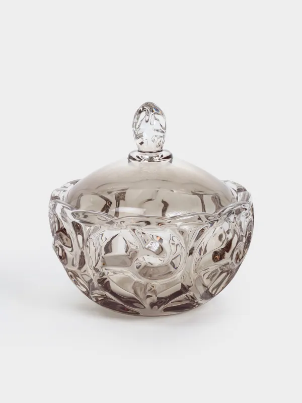 Емкость для хранения, 18х18 см, 1 л, стекло Р, серый градиент, Узоры, Gala, image-0