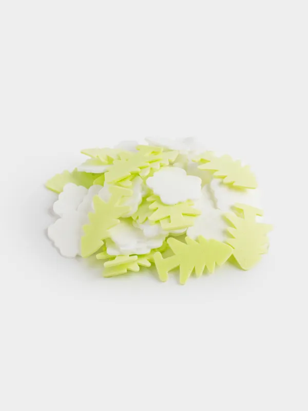 Мыло-конфетти, 2 см, 80 шт, зеленое/белое, Яблоко/Кокос, Елки и снежки, Confetti, image-3