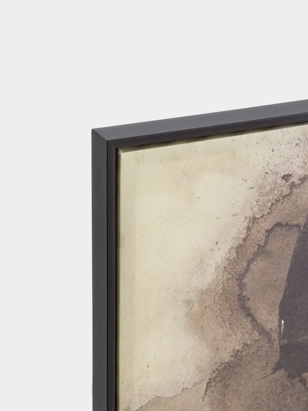 Картина в раме, 75х100 см, холст, коричнево-черная, Девушка с золотистой цепочкой, Abstract, image-3