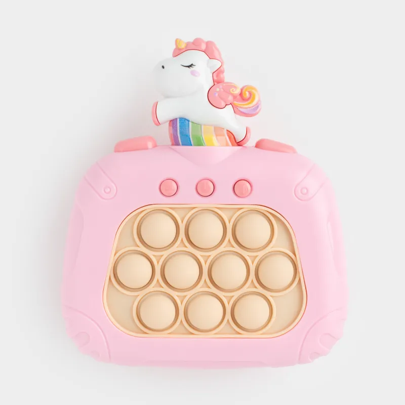 Игрушка развивающая, антистресс, 12х14 см, электронная, пластик, розовая, Единорог, Unicorn