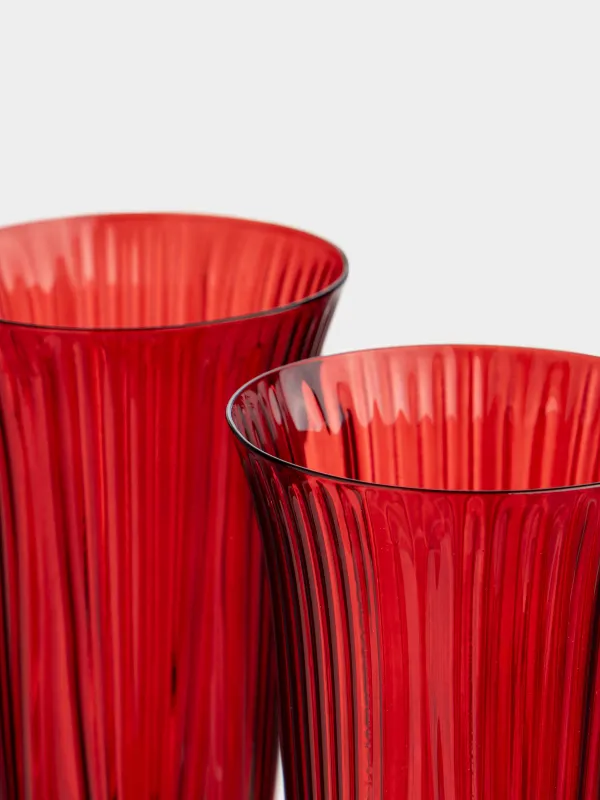 Бокал для шампанского, 180 мл, 2 шт, стекло, красный, Piemont, image-1