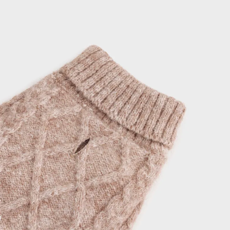 Свитер для животных,  с рукавами, полиэстер/шерсть, бежевый, Косы, Fashion pet, image-1