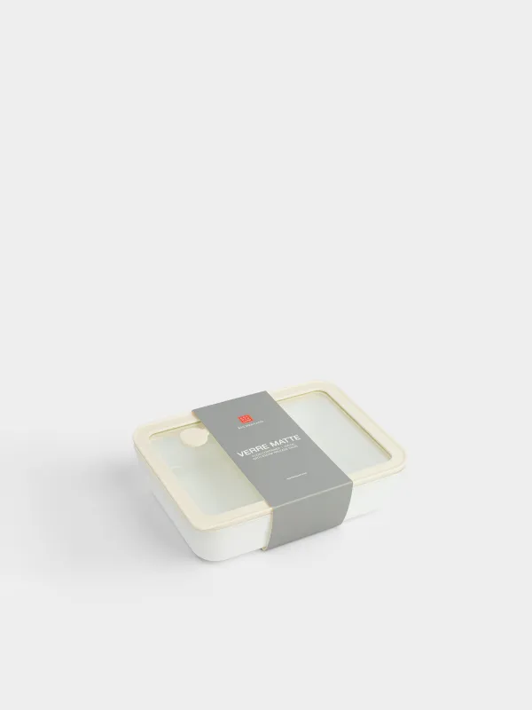 Контейнер, 780 мл, с клапаном, стекло Т/силикон, прямоугольный, молочный, Verre matte, image-5