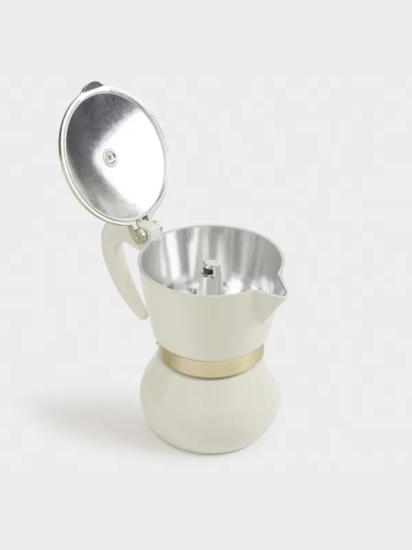 Кофеварка гейзерная, 150 мл, алюминий/пластик, бежево-золотистая, Laneri, image-5