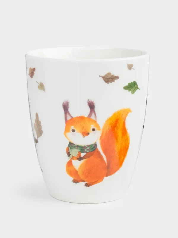 Кружка, 320 мл, Животные и листья, Forest animals, image-5