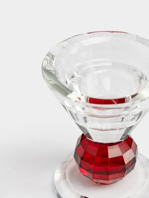 Подсвечник, 7 см, для тонкой свечи, Бордовый шар, Lux crystal, image-1