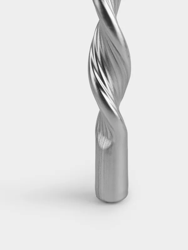 Свеча, 2 шт, 20 см, тонкая, серебристая, Спираль, Spiral shape, image-2