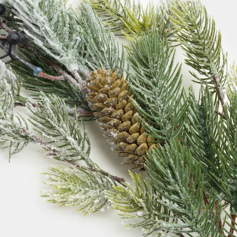 Гирлянда декоративная, 1,3 м, пластик/пенопласт, Синие ягоды и шишки на ветках, Blue berry, image-4