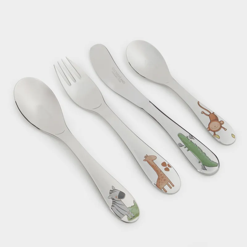 Столовые приборы, детские, 1 перс, 4 пр, сталь, Сафари, Jungle