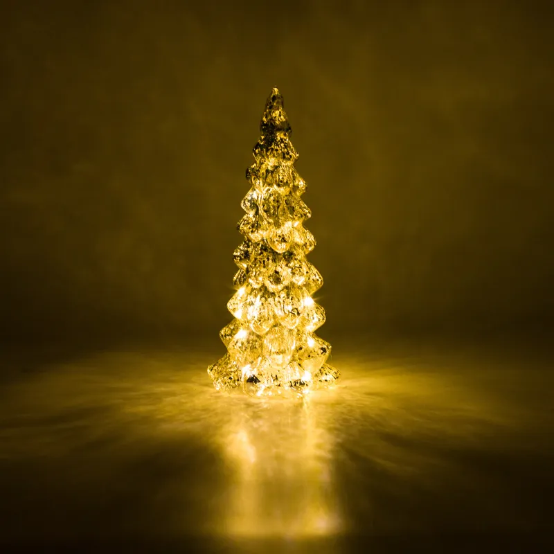 Статуэтка с подсветкой, 25 см, стекло, шампань, Елка, Patina, image-4