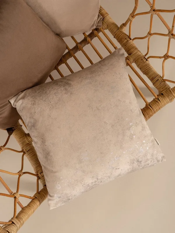 Подушка декоративная, 45х45 см, вельвет, бежевая, Брызги, Sparkly, image-6