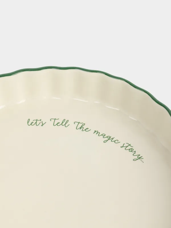 Форма для запекания, 28 см, керамика, круглая, зеленая, Christmas green, image-2